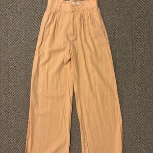 Abercrombie & Fitch Light Coral sloane tailored wide leg trousers high waisted